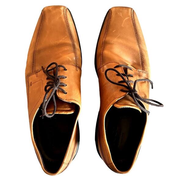 ECCO Men's Citytray Derby Cognac Dress Shoes Size 44/10/10.5 - Picture 1 of 8